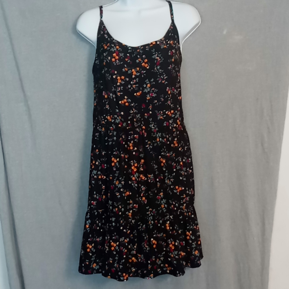 Plus size sundress black floral